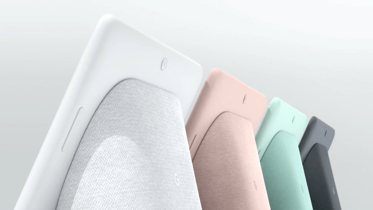 Les 4 coloris du Google Home Hub // Source : Google