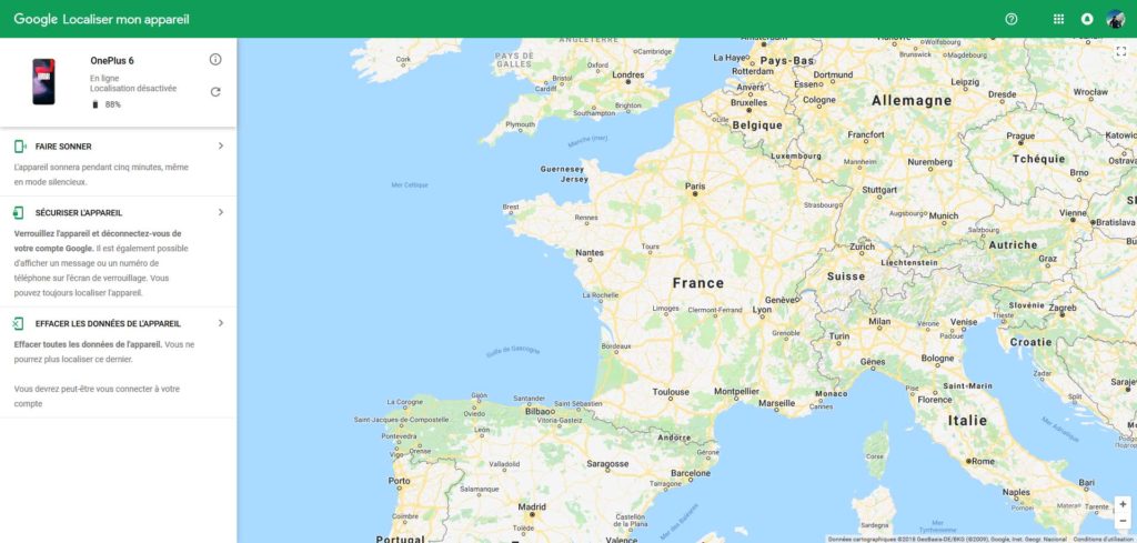 Localiser mon appareil Localiser mon appareil