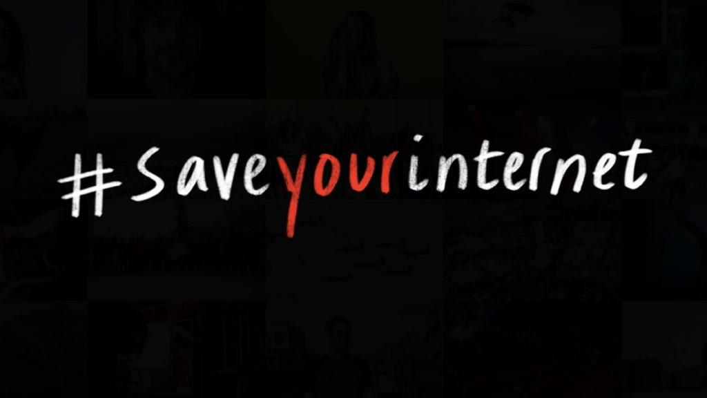 La campagne lancée par Google s'appelle « Save your internet » (sauvez votre internet). // Source : YouTube
