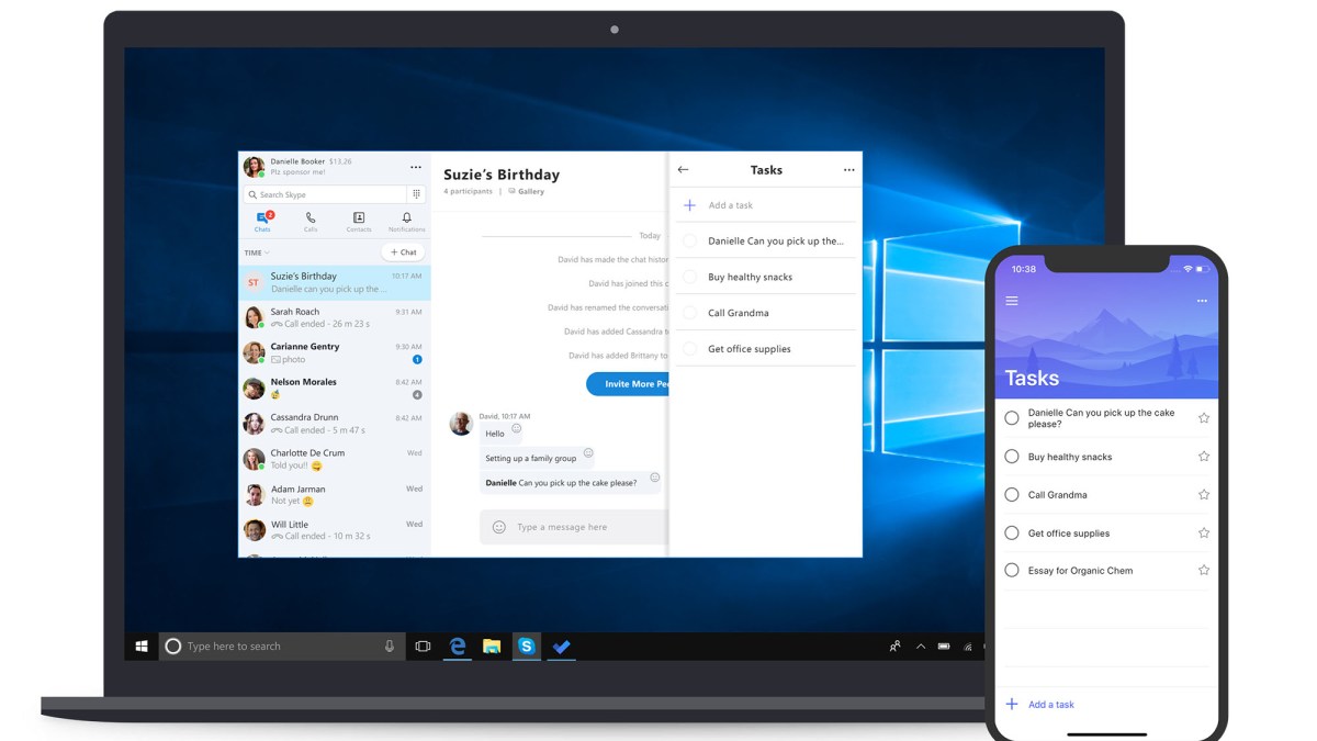 L'interface renouvelée de Skype. // Source : Microsoft