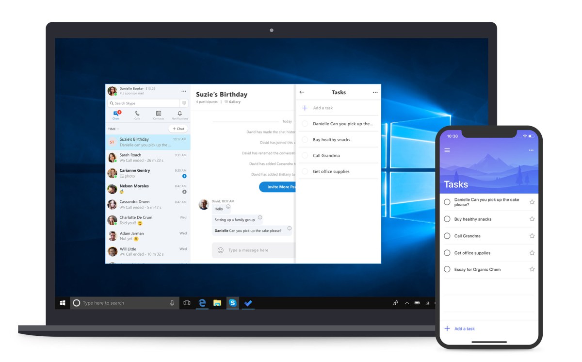 L'interface renouvelée de Skype. // Source : Microsoft