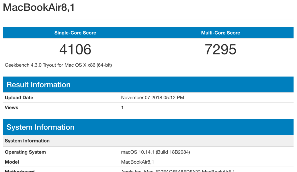 Test sur GeekBench