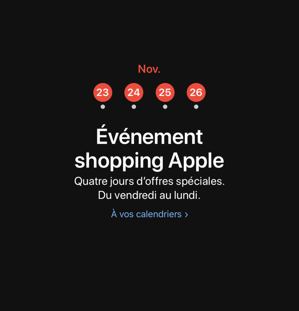 Black Friday Apple // Source : Apple