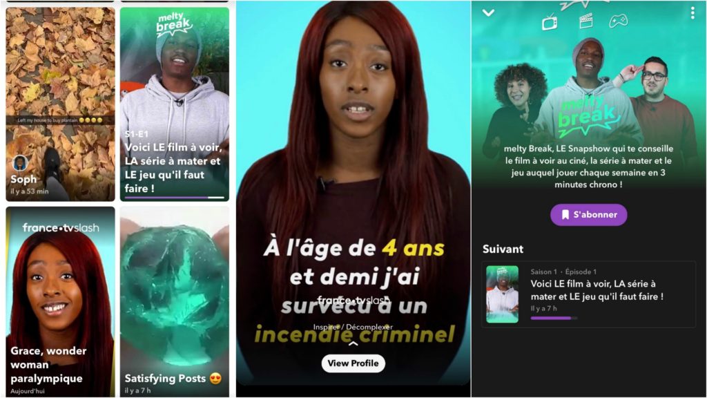 Capture des nouveaux shows sur Snapchat France