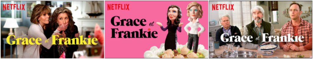 3 vignettes de Grace and Frankie sur différents comptes Netflix // Source : Capture d'écran Numerama