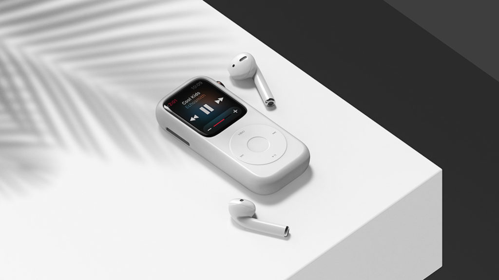 Le look iPod Nano avec les Air Pod donne un côté anachronique à l'ensemble. // Source : Concept de Joyce Kang pour Caseology