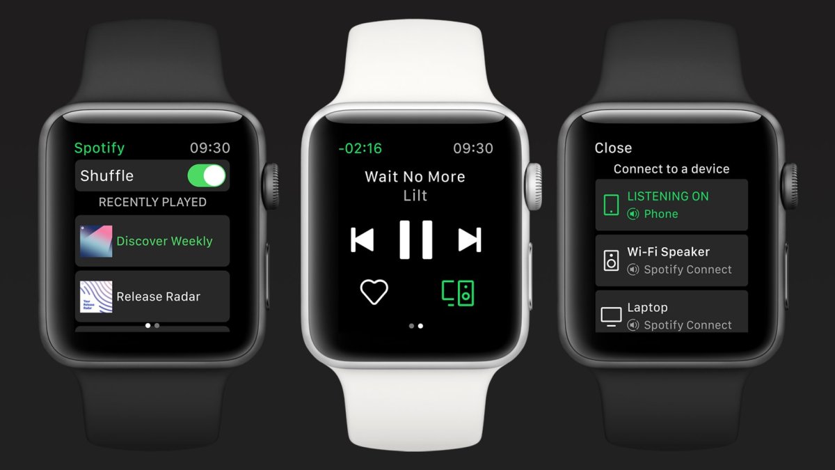 Spotify sur Apple Watch // Source : Spotify