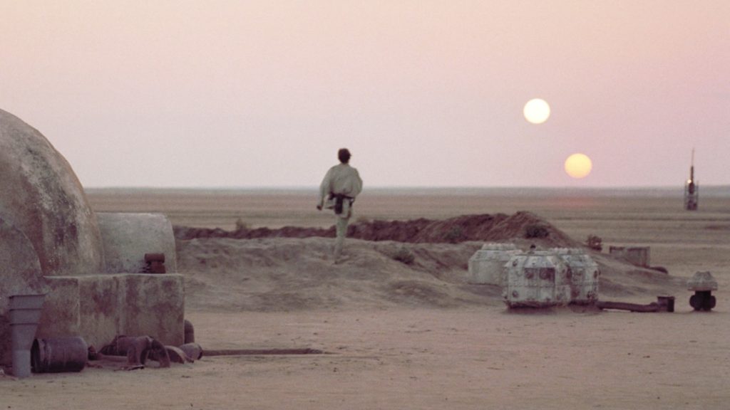 Dans la saga Star Wars, la planète fictive Tatooine a 2 soleils. // Source : Lucasfilm Dans la saga Star Wars, la planète fictive Tatooine a 2 soleils. // Source : Lucasfilm