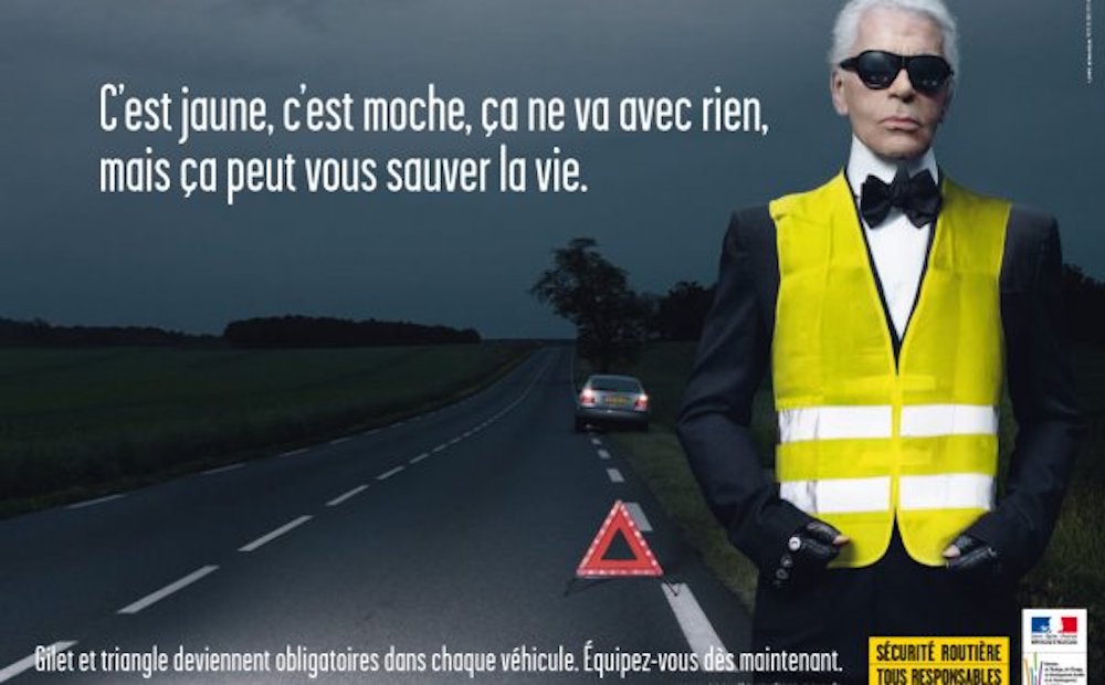 Une campagne pour la sécurité routière avec Karl Lagerfeld Une campagne pour la sécurité routière avec Karl Lagerfeld
