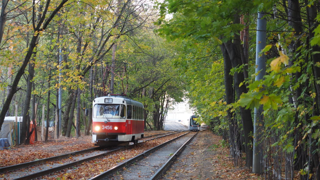 Une réaction chimique des feuilles tombées sur les rails oblige les trains à ralentir. // Source : Wikimedia/CC/Artem Svetlov