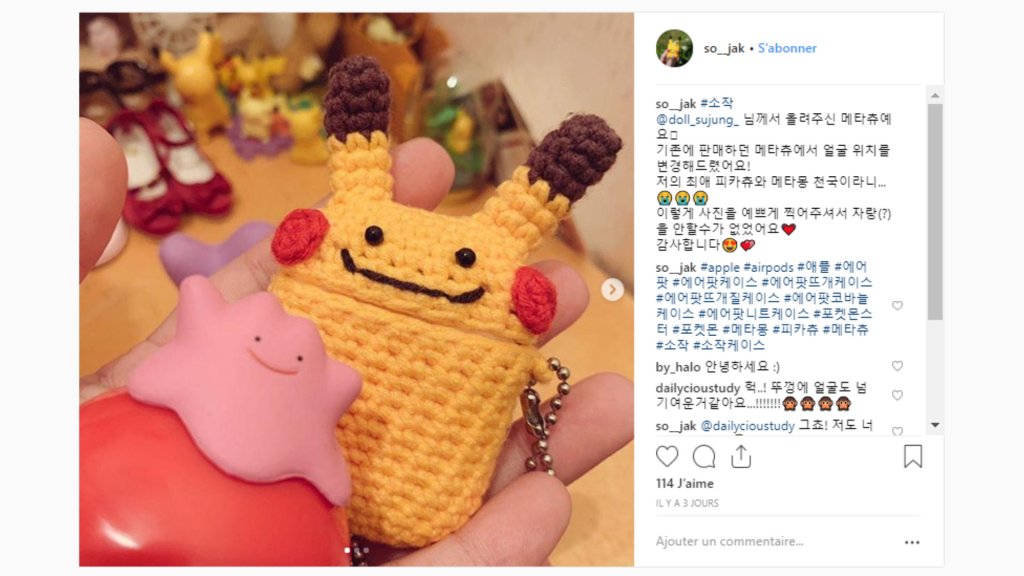 À l'intérieur de ce Pikachu trop choupi, des Airpods. // Source : so__jak / Capture d'écran Instagram