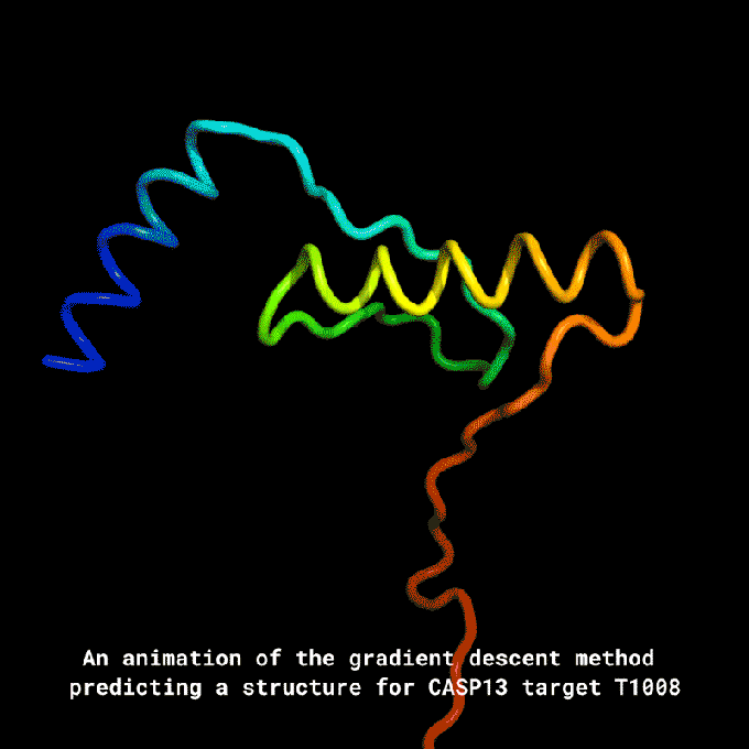 Alpha Fold a pour mission de prédire la forme tridimensionnelle des protéines. // Source : Deepmind