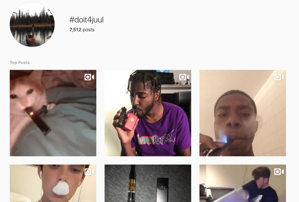 Des images associées au mot-clé #Doit4juul // Source : Instagram Des images associées au mot-clé #Doit4juul // Source : Instagram