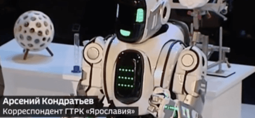 Boris le faux robot russe // Source : Russia 24 (YouTube)