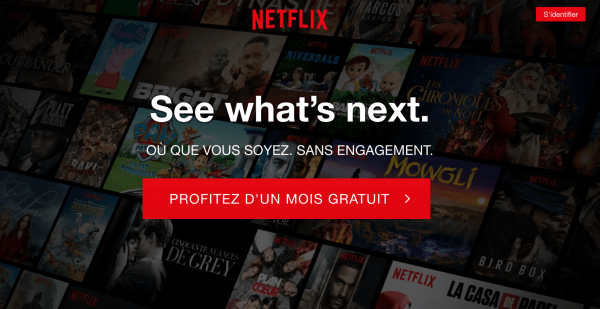 Capture d'écran de l'interface Netflix desktop (décembre 2018) // Source : Numerama