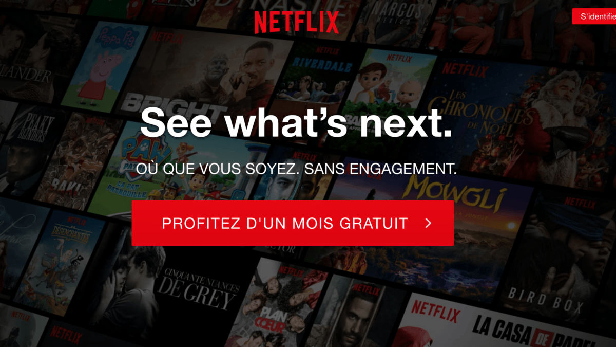 Capture d'écran de l'interface Netflix desktop (décembre 2018) // Source : Numerama