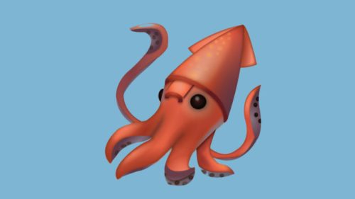 L'emoji calamar, avec son siphon sur le dessus de la tête. // Source : Numerama