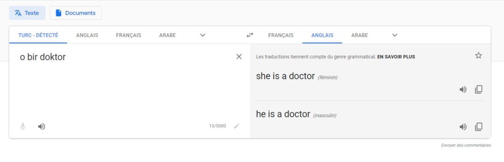 Avec la mise à jour, deux options sont proposées (ici, avec une traduction du turc à l'anglais). // Source : Capture d'écran Google Traduction / Numerama