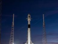 La fusée destinée à propulser le satellite GPS III SV01. // Source : SpaceX