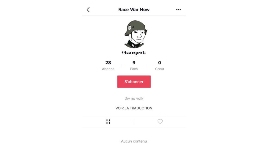 Un compte retrouvé sur TikTok. // Source : Capture d'écran TikTok / Numerama