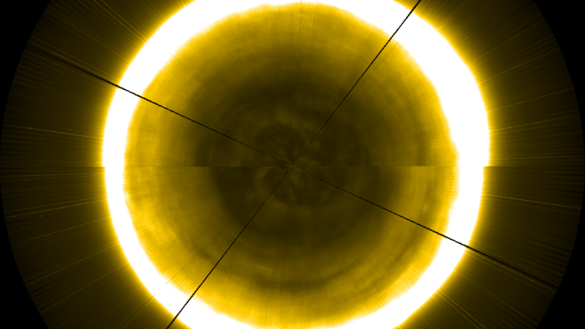 La première photo du pôle nord du Soleil. // Source : ESA/Royal Observatory of Belgium