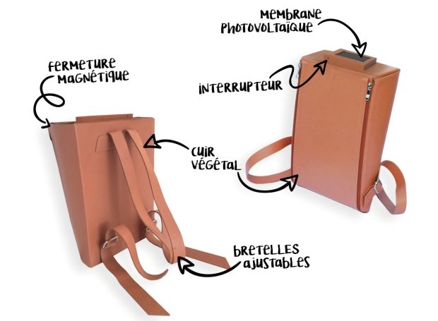 Le cartable WAbag à énergie solaire. // Source : Orega (via Ulule)