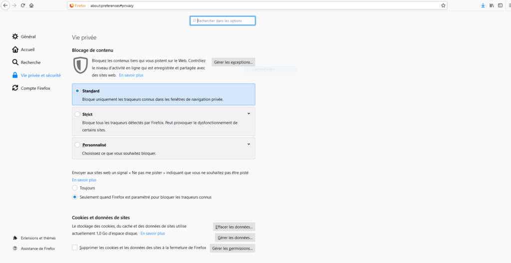 Blocage de contenu Blocage de contenu