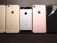 Les différentes tailles d'iPhone, du 5S au X // Source : YouTube/Nick Ackerman