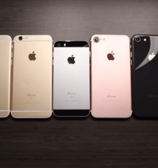 Les différentes tailles d'iPhone, du 5S au X // Source : YouTube/Nick Ackerman