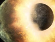 Un impact entre deux corps, de la taille de Mercure et de notre Lune. // Source : NASA/JPL-Caltech (photo recadrée)