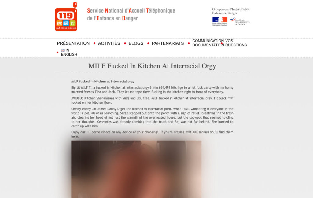 Capture d'écran d'une page du site allo119 en cache // Source : Google/Numerama Capture d'écran d'une page du site allo119 en cache // Source : Google/Numerama