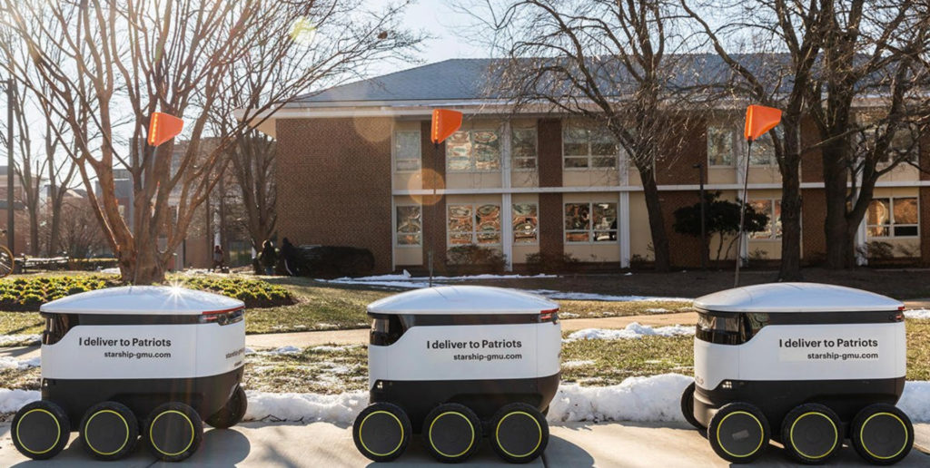 Les robots Starship sur un campus // Source : George Mason university
