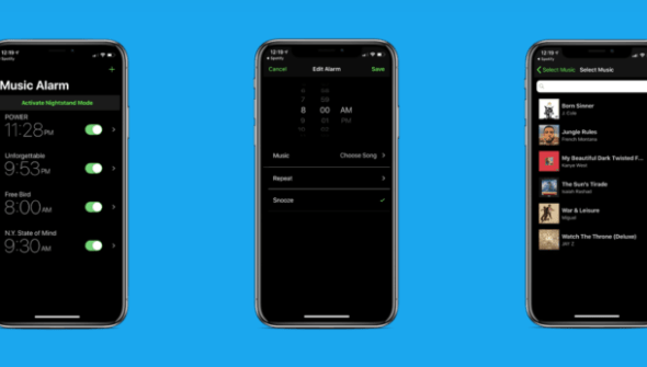 Capture de l'interface Spotify Alarm // Source : Will Said