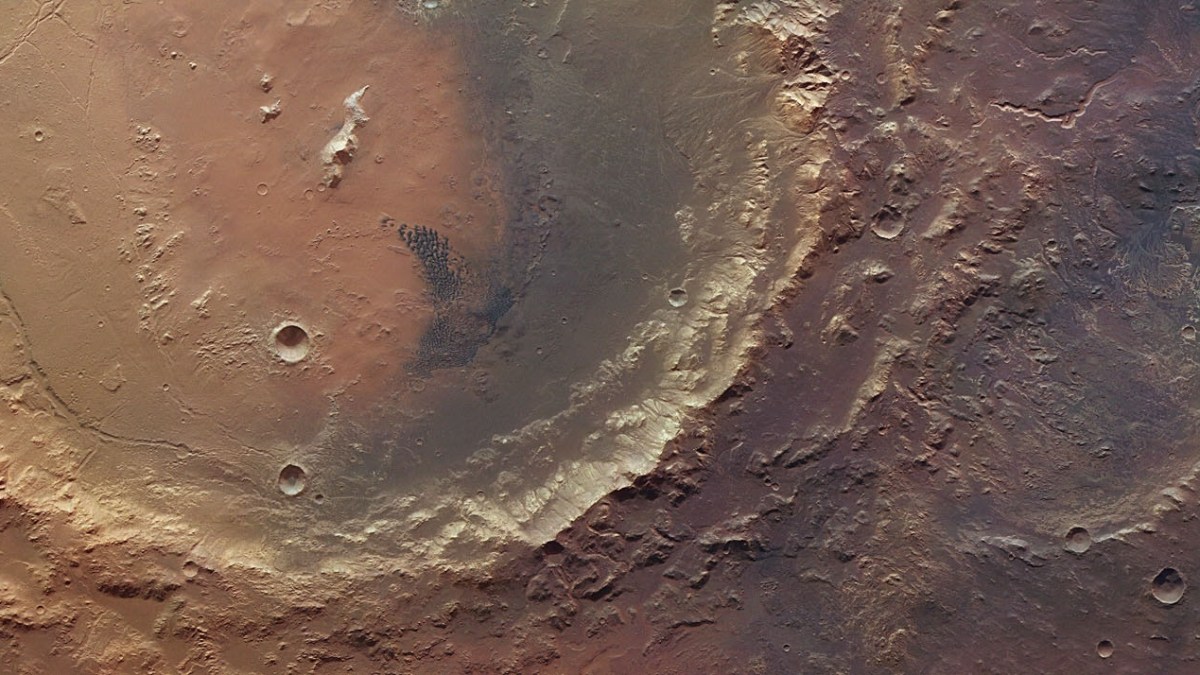 Une photo détaillant la surface de Mars. // Source : ESA/DLR/FU Berlin