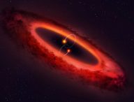Ce système solaire a été identifié par le télescope ALMA. // Source : University of Warwick/Mark Garlick