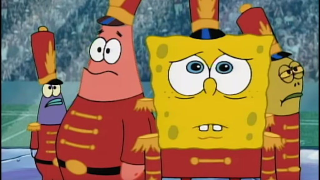 Bob, déçu et choqué. // Source : Capture d'écran YouTube / Nickelodeon