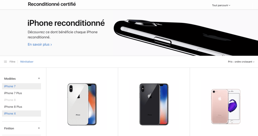iPhone reconditionné chez Apple // Source : Apple