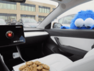 Mode Sentinelle des Tesla avec Cookie Monster // Source : Tesla