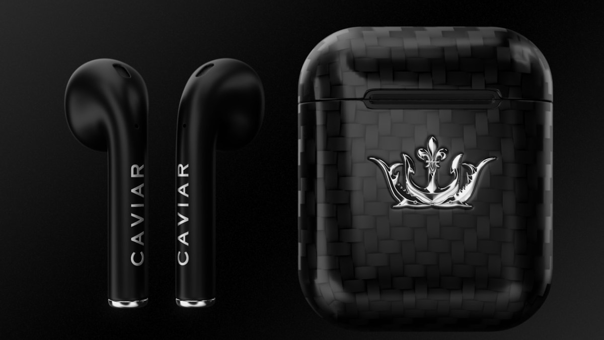 AirPods by Caviar (carbone) // Source : Caviar