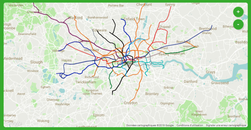 La carte de Londres par Citymapper // Source : Citymapper