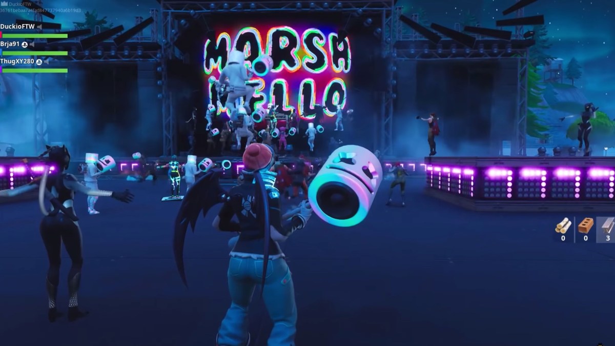 Le concert de Marshmello sur Fortnite le 2 février 2019 // Source : YouTube/Duckio