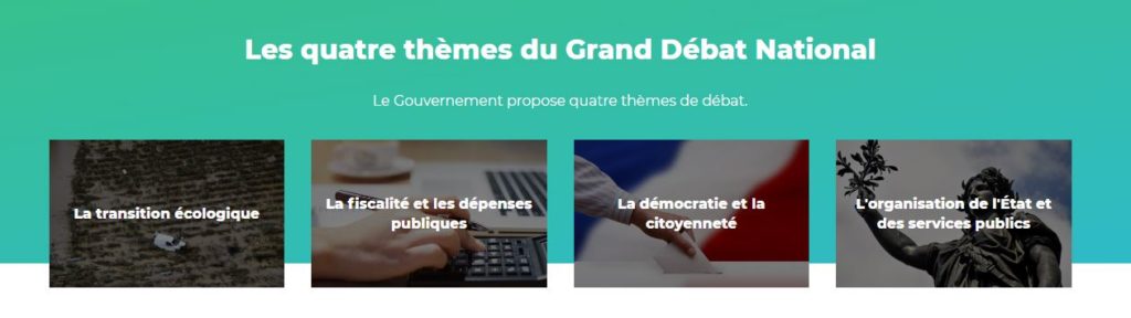 Les thèmes du Grand débat // Source : Le Grand Débat