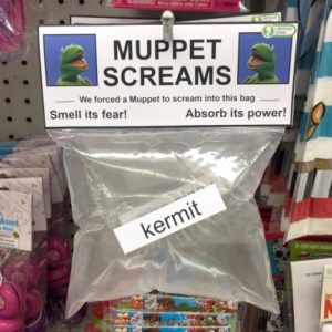 « Nous avons forcé un Muppet à crier dans ce sac. Sentez sa peur ! Absorbez son pouvoir ! » // Source : Obvious Plant « Nous avons forcé un Muppet à crier dans ce sac. Sentez sa peur ! Absorbez son pouvoir ! » // Source : Obvious Plant