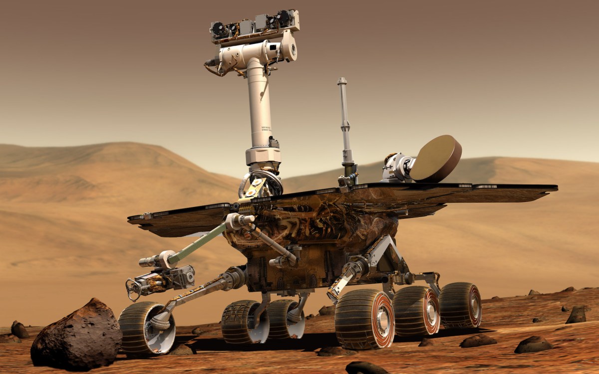 Le rover Opportunity est officiellement mort. // Source : Wikimedia/CC/NASA/JPL/Cornell University, Maas Digital LLC (photo recadrée)