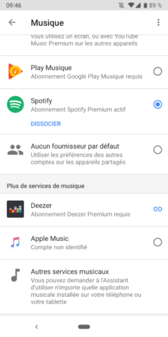 Apple Music visible mais non activable sur l'app Android // Source : Capture d'écran Numerama