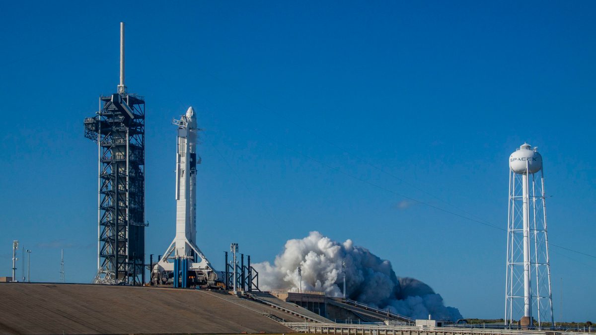 Mise à feu statique du vol Demo 1. // Source : SpaceX