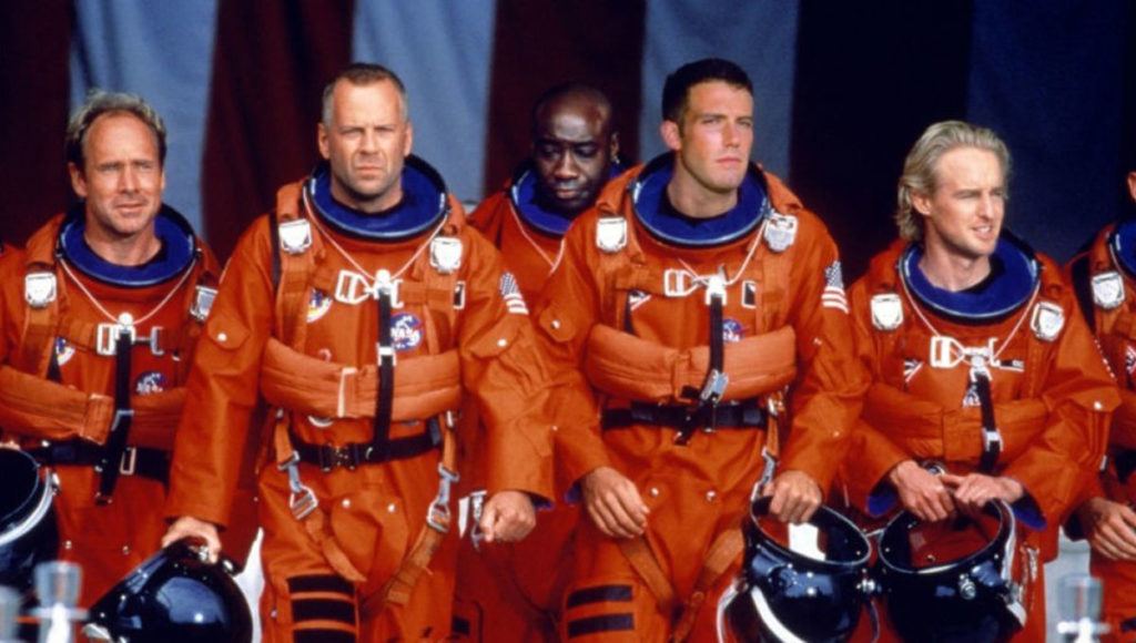 Dans le film Armageddon, les héros tentent de faire exploser un astéroïde qui menace la Terre. // Source : Touchstone Pictures