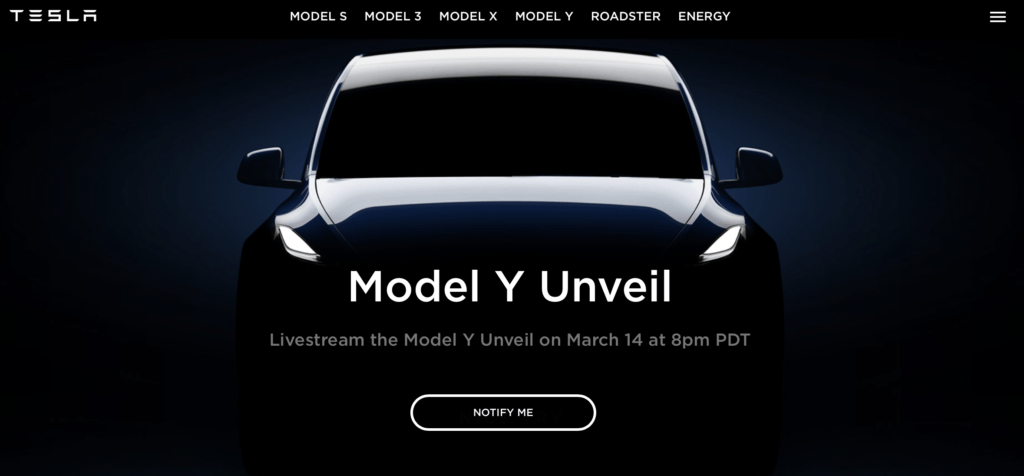 Teaser Tesla Model Y // Source : Tesla