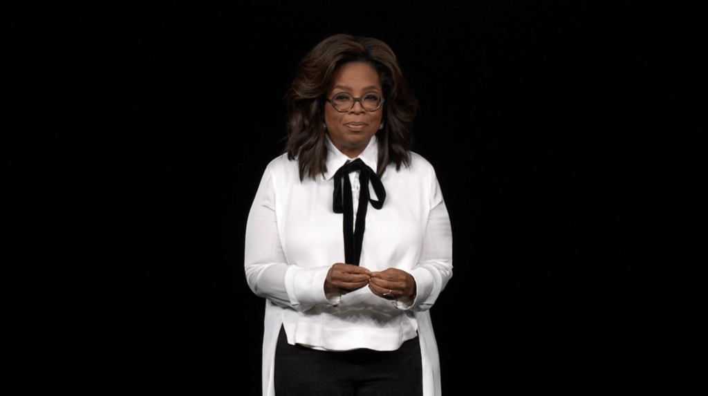 Oprah Winfrey sera aussi sur AppleTV+ // Source : Capture d'écran Apple Event