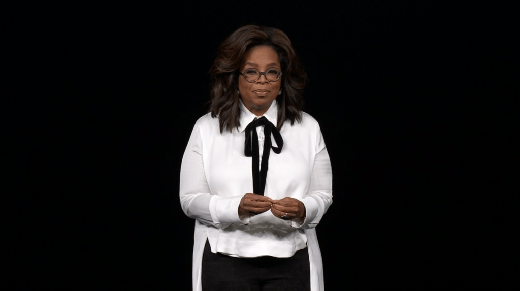 Oprah Winfrey sera aussi sur AppleTV+ // Source : Capture d'écran Apple Event Oprah Winfrey sera aussi sur AppleTV+ // Source : Capture d'écran Apple Event